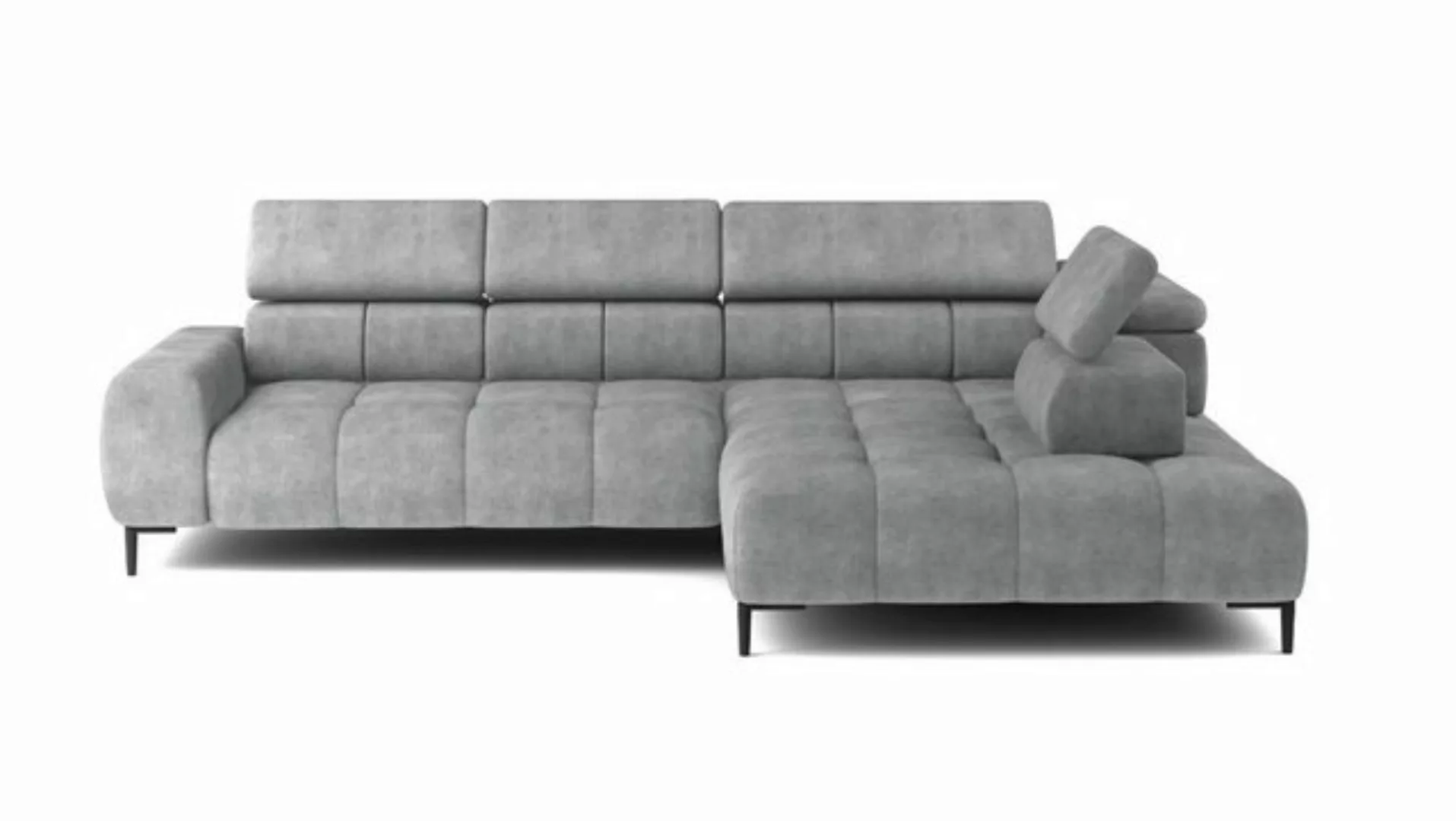 Sofa Dreams Ecksofa Polster Ecksofa Dante L-Form Strukturstoff hellgrau, el günstig online kaufen