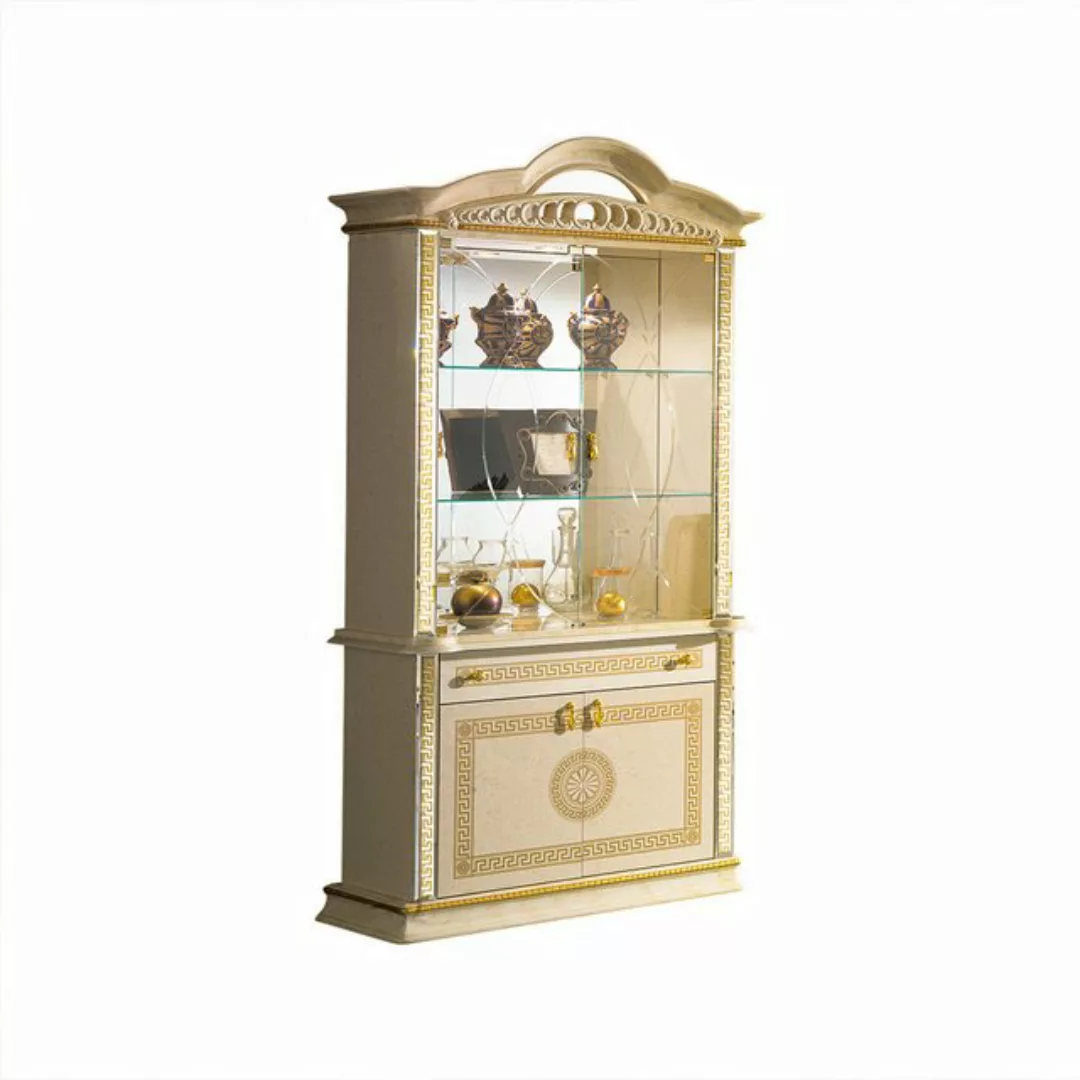 Interdesign24 Glasvitrine Venus (4-Türig, im Barock-Stil) in Beige/Gold Hoc günstig online kaufen