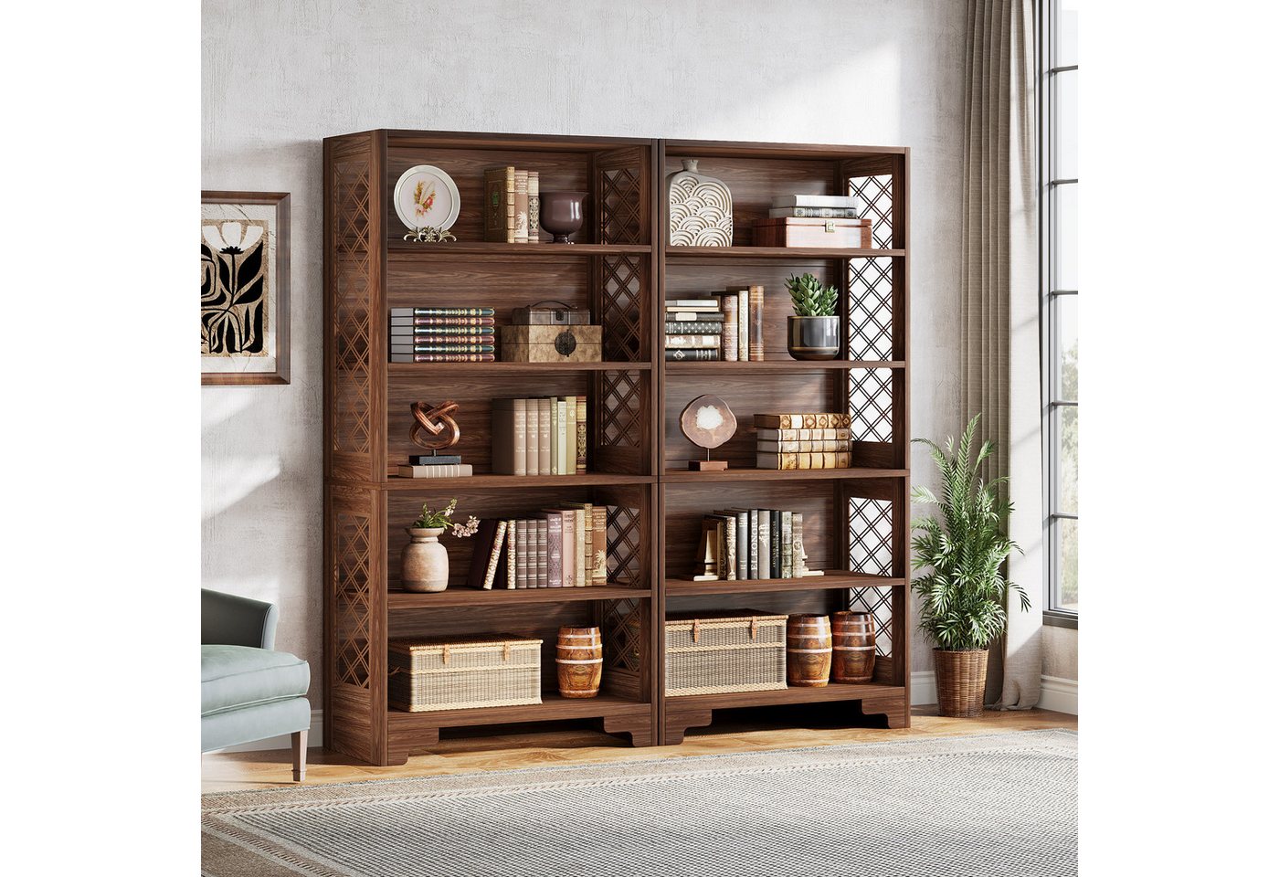 Tribesigns Bücherregal 6-stöckiges Standregal, 180cm regal Holz, offenes Au günstig online kaufen