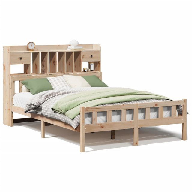 vidaXL Bett, Massivholzbett mit Regal ohne Matratze 150x200 cm Kiefernholz günstig online kaufen