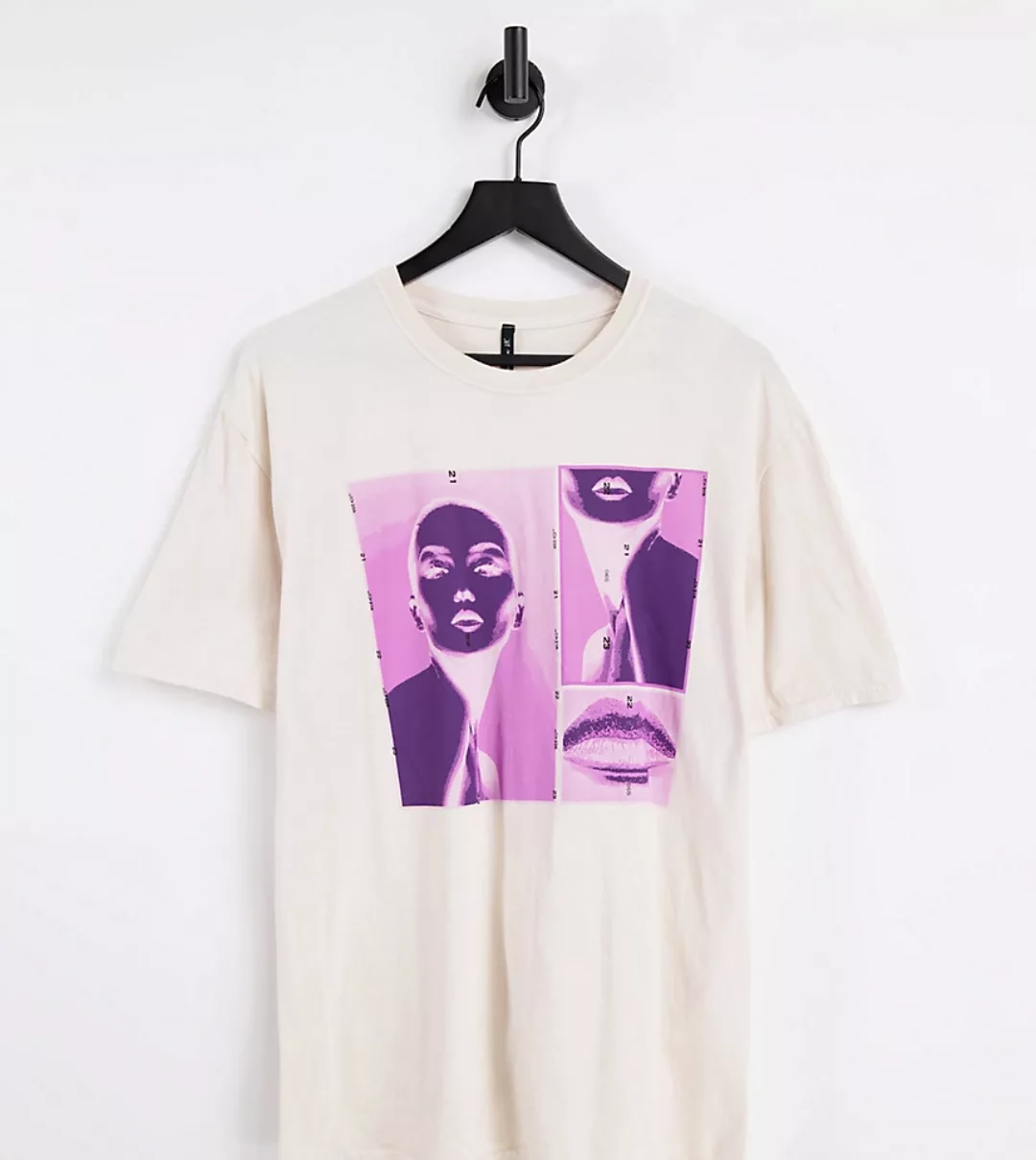 ASYOU – Oversize-T-Shirt mit Model-Grafikprint-Mehrfarbig günstig online kaufen