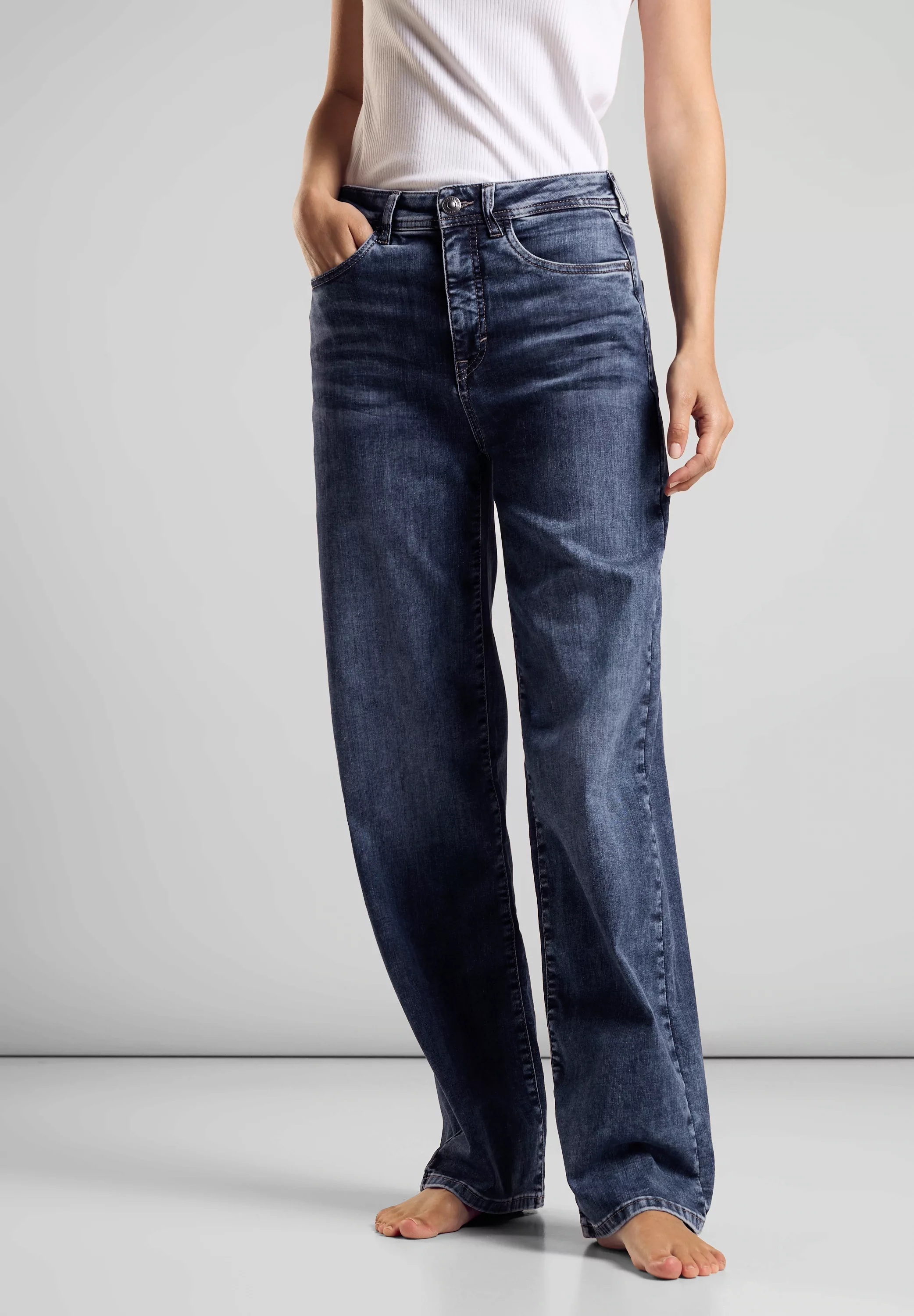 STREET ONE Loose-fit-Jeans mit Wide Legs günstig online kaufen