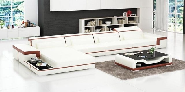 JVmoebel Ecksofa Sofa Couch Ecksofa Polster Sofas Couchen Leder Garnitur Ec günstig online kaufen