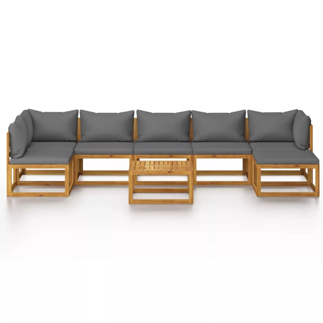 8-tlg. Garten-lounge-set Mit Auflagen Massivholz Akazie günstig online kaufen
