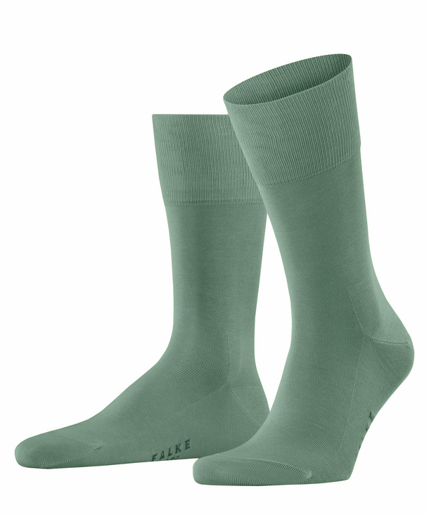 FALKE Tiago Herren Socken, 45-46, Grün, Uni, Baumwolle, 14662-753806 günstig online kaufen