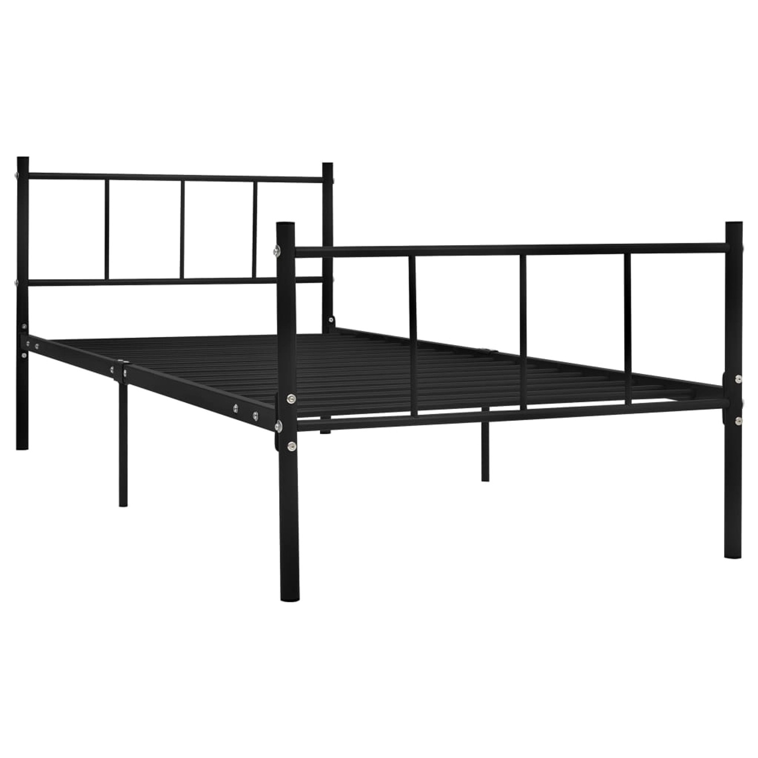 vidaXL Bettgestell, Bettrahmen Schwarz Metall 90×200 cm günstig online kaufen