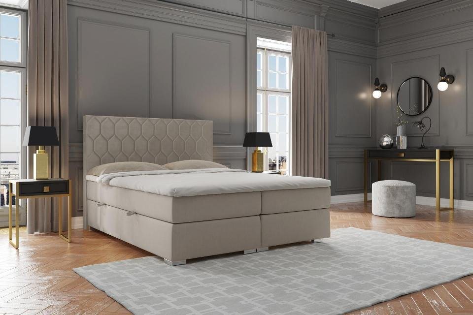 JVmoebel Bett Boxspring Bett Hotel Luxus Betten Polster Funktion Kasten 180 günstig online kaufen