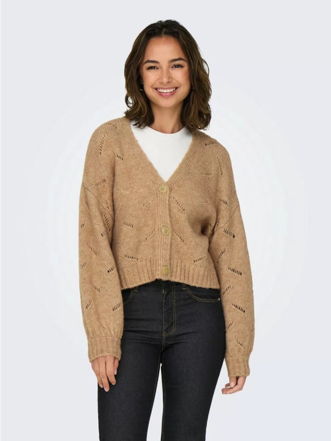 ONLY Strickjacke ONLAYA (1-tlg) Lochmuster günstig online kaufen