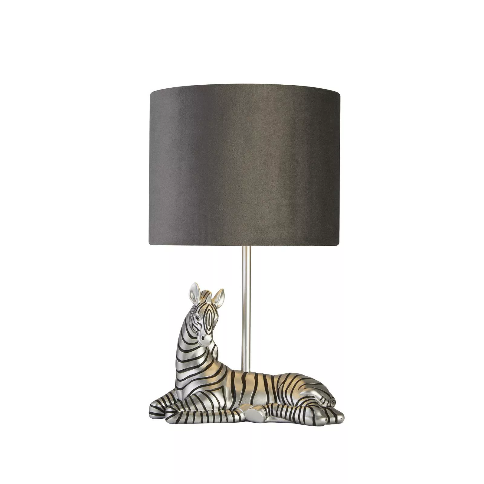 Tischleuchte Zebra, schwarz/silber, Kunstharz, 26 cm, E27 günstig online kaufen