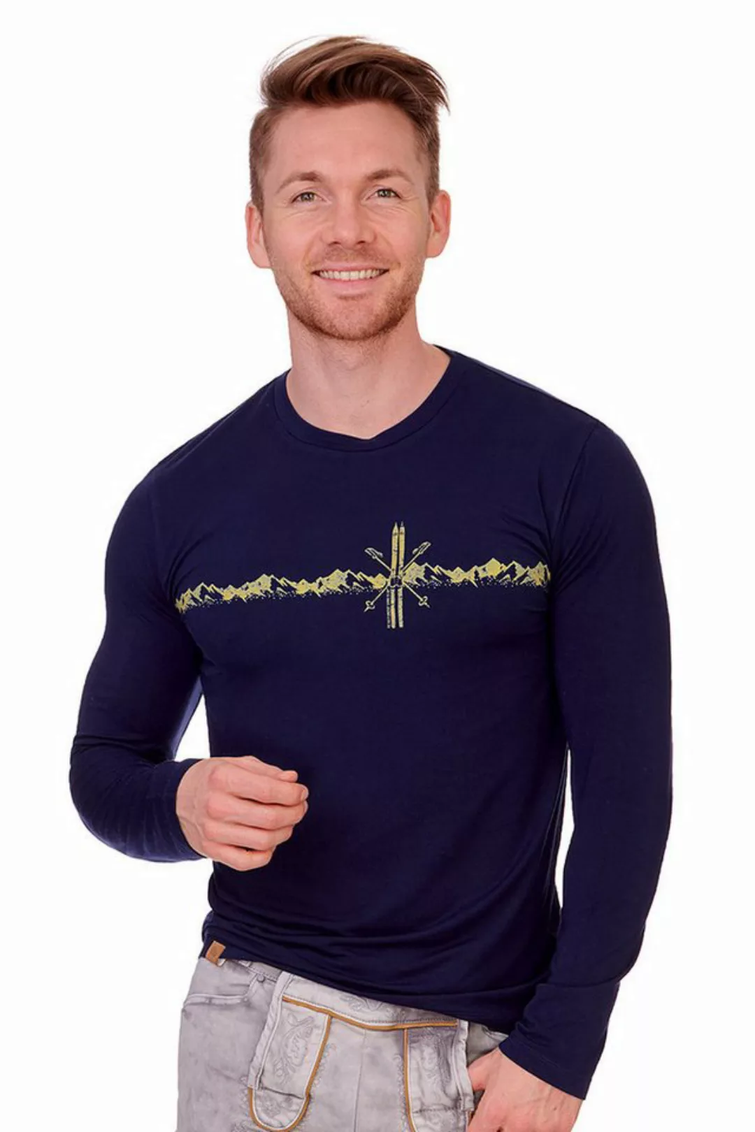 Piz Palü Strickpullover Longsleeve Herren - UNTERAMMERGAU - dunkelblau, oli günstig online kaufen