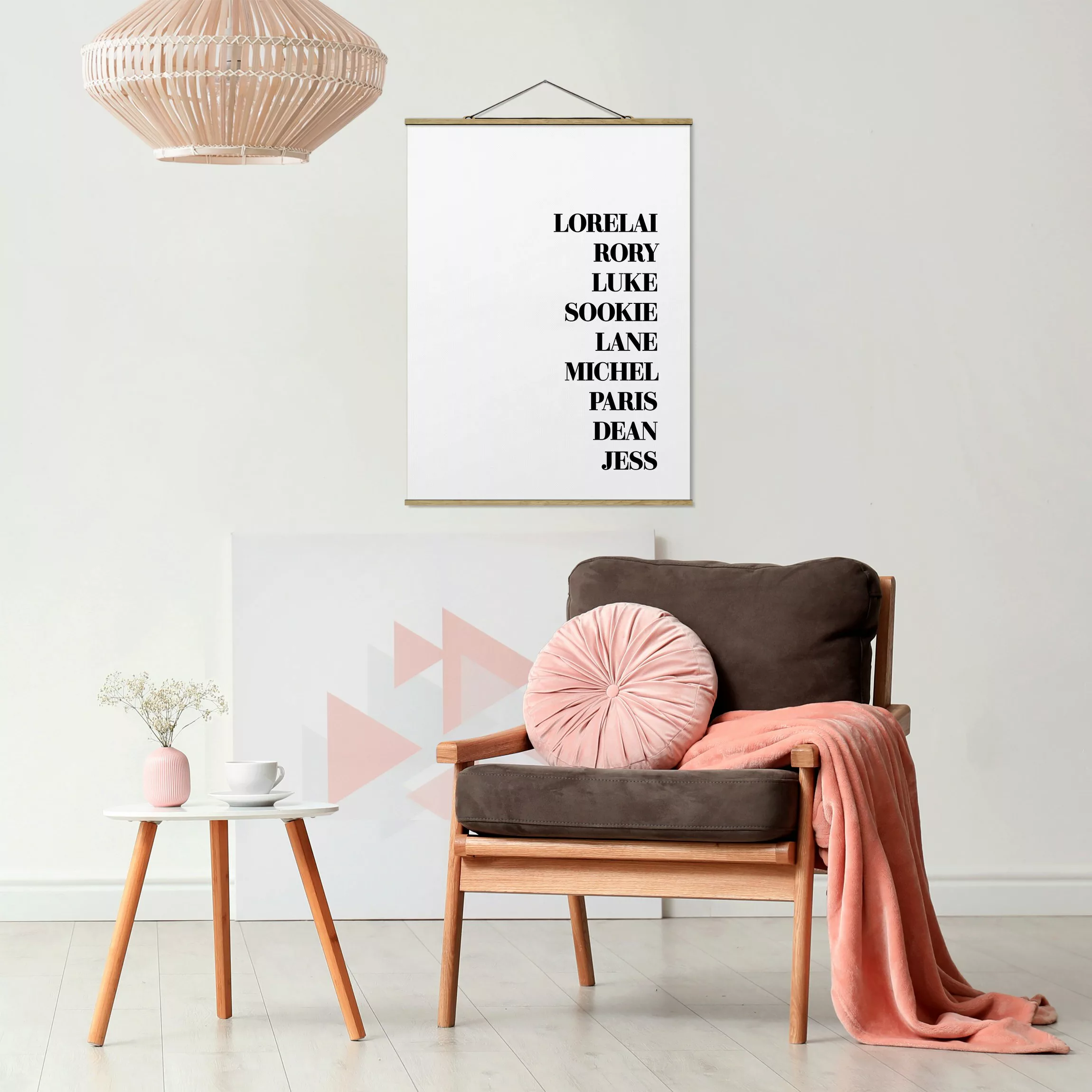 Stoffbild Spruch mit Posterleisten - Hochformat Lieblingsserien - Gilmore G günstig online kaufen