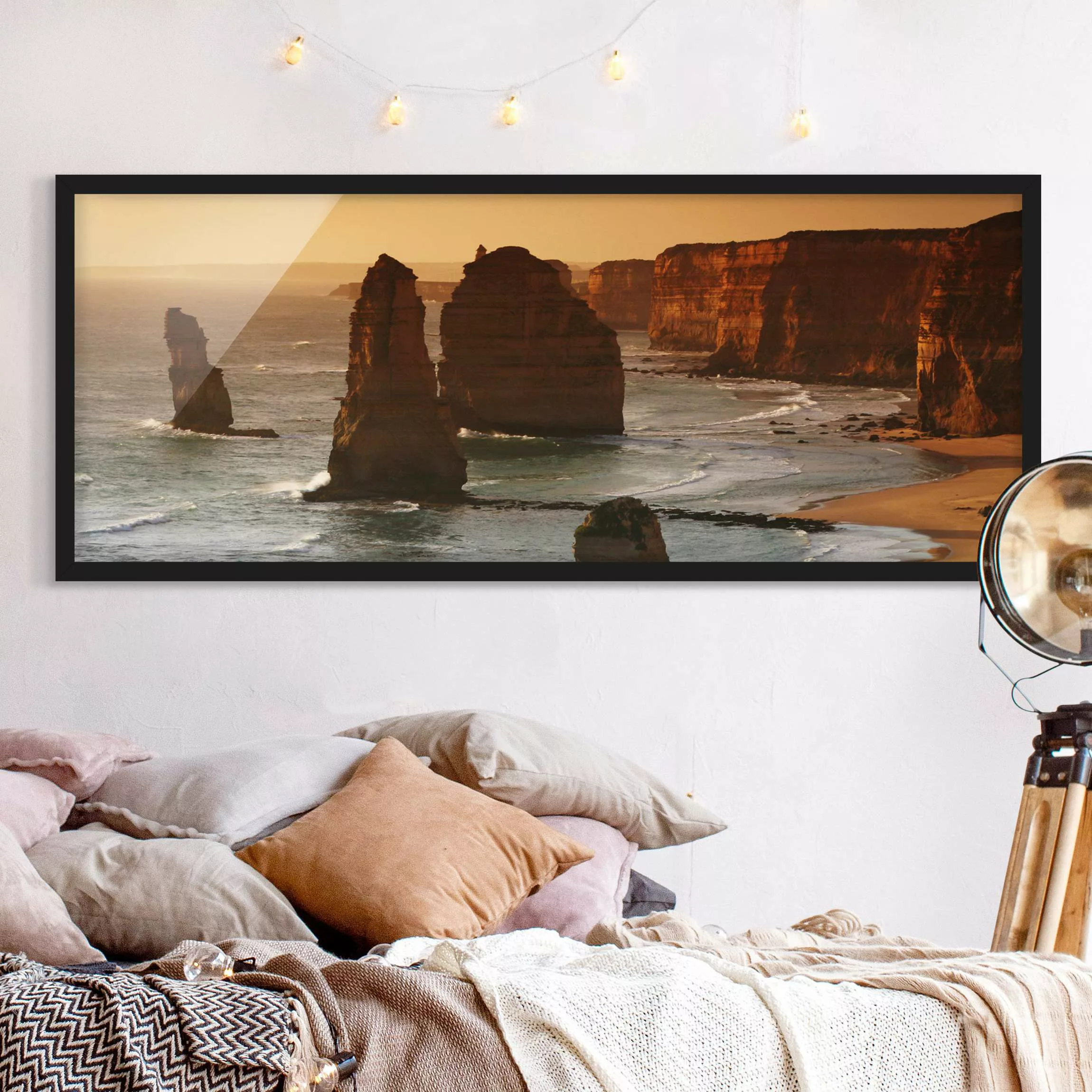 Bild mit Rahmen Strand - Panorama Die zwölf Apostel von Australien günstig online kaufen
