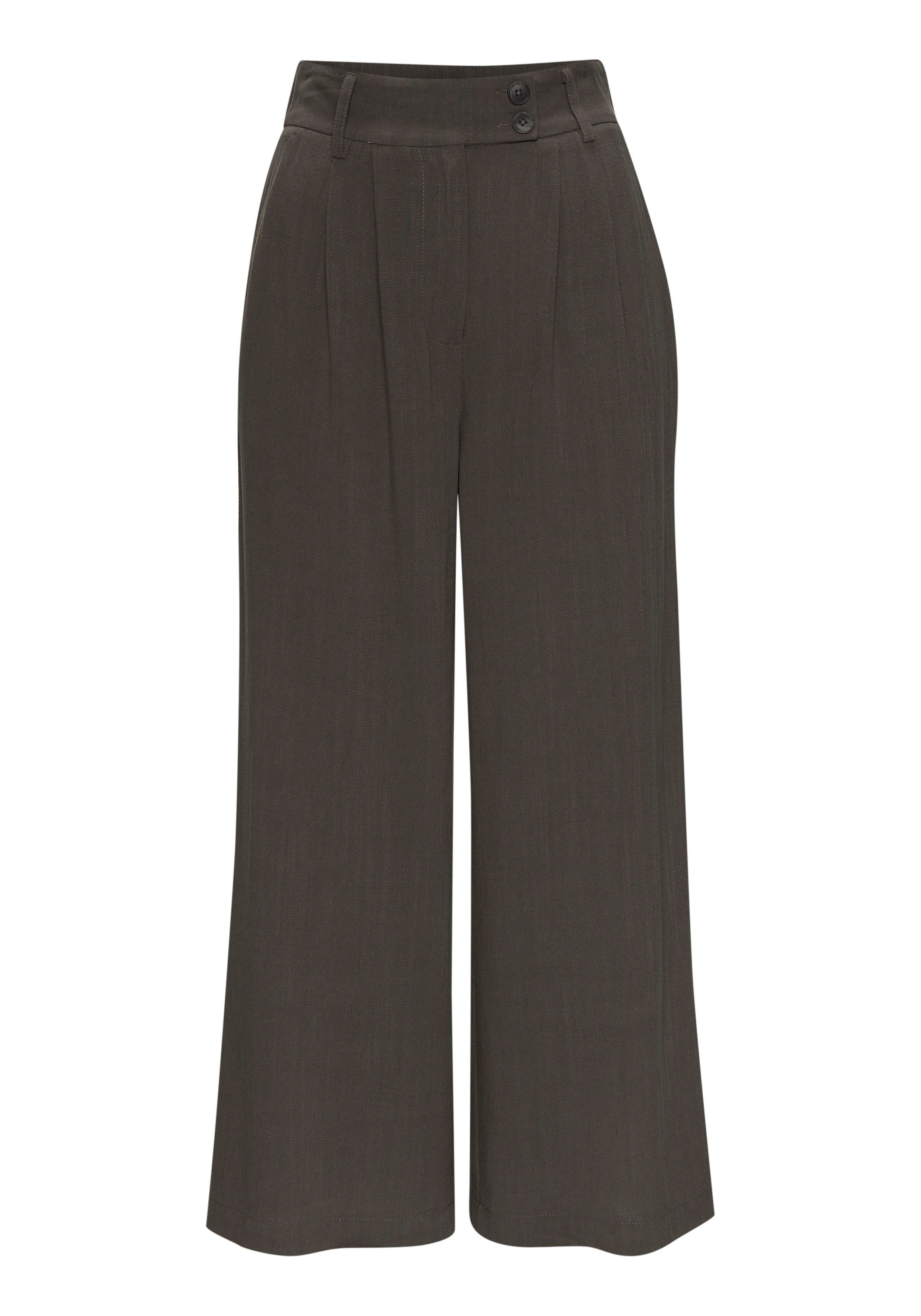 LASCANA Bundfaltenhose, mit Taschen und Knopfdetail, weites Bein, Leinenhos günstig online kaufen