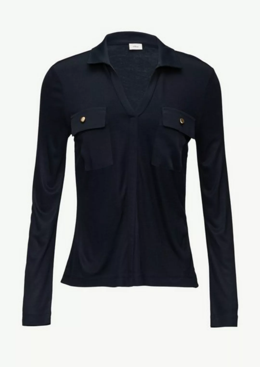 s.Oliver BLACK LABEL Langarmshirt Longsleeve aus Viskose günstig online kaufen