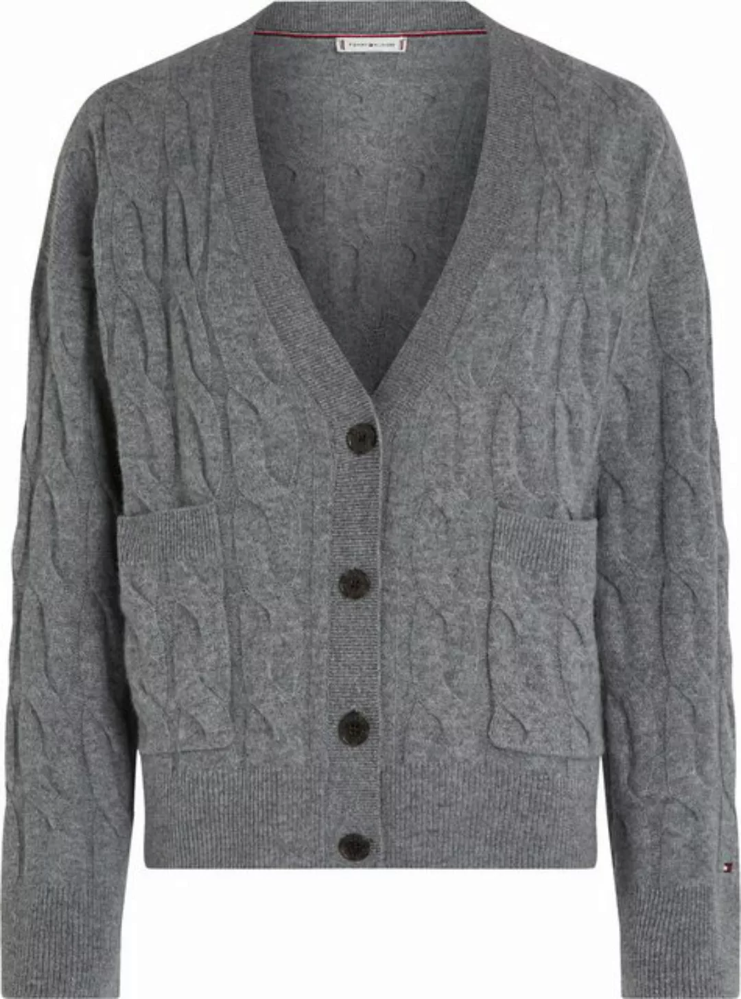 Tommy Hilfiger Strickjacke SOFT WOOL CABLE CARDIGAN mit Zopfmuster, Premium günstig online kaufen