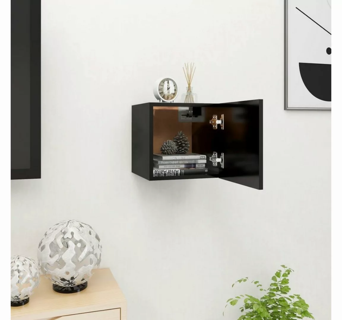 furnicato TV-Schrank TV-Wandschrank Schwarz 30,5x30x30 cm günstig online kaufen