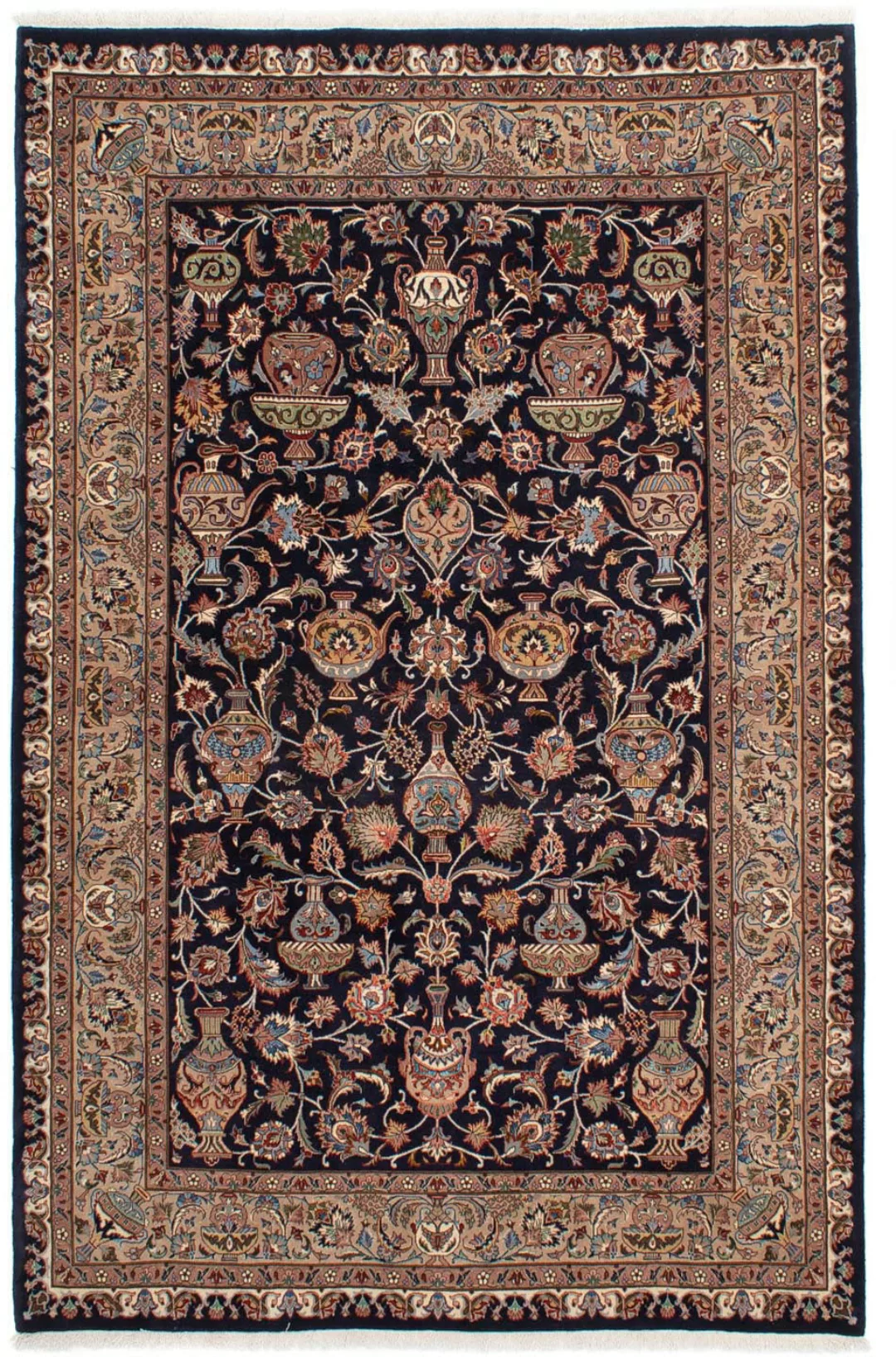 morgenland Wollteppich »Kaschmar Blumenmuster Nero 290 x 203 cm«, rechtecki günstig online kaufen