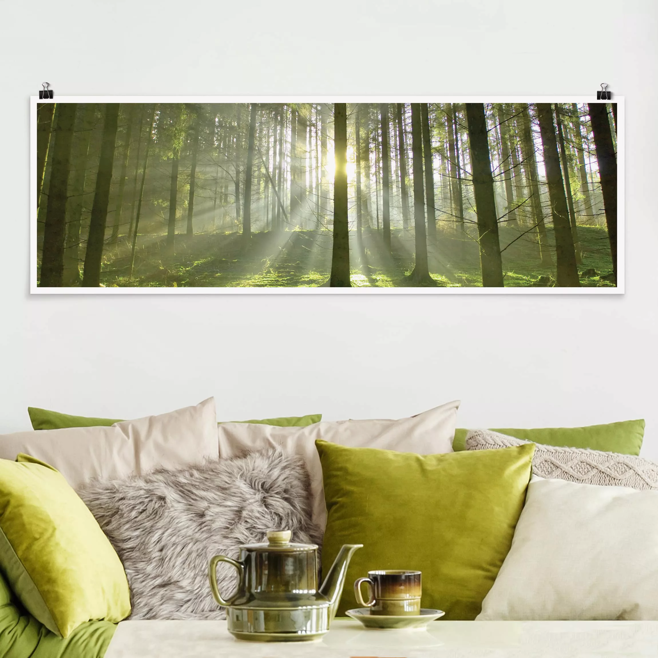 Panorama Poster Wald Spring Fairytale günstig online kaufen