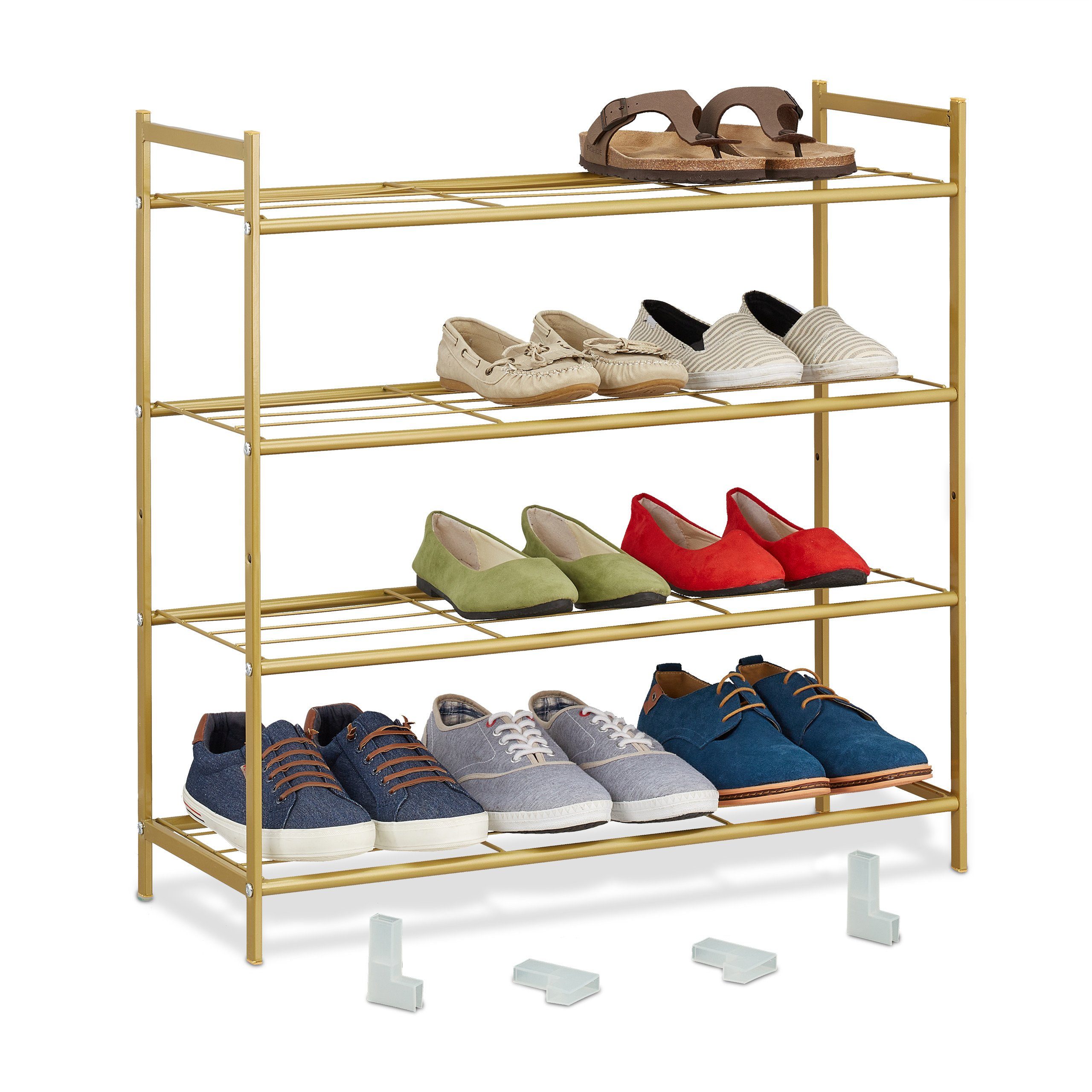 relaxdays Schuhregal Stapelbares Schuhregal 4 Ebenen, günstig online kaufen