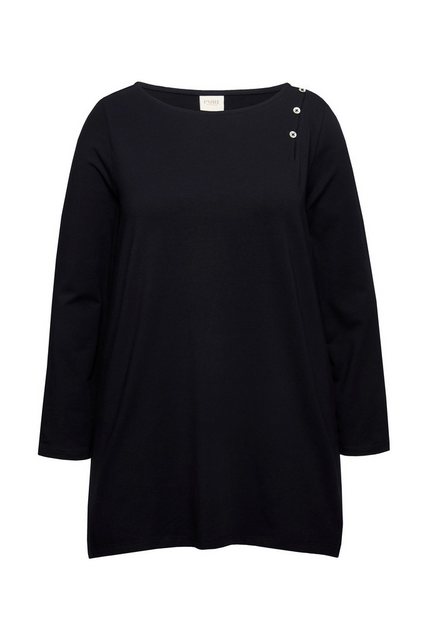 Ulla Popken Longsleeve Shirt Knöpfe U-Boot-Ausschnitt Langarm günstig online kaufen