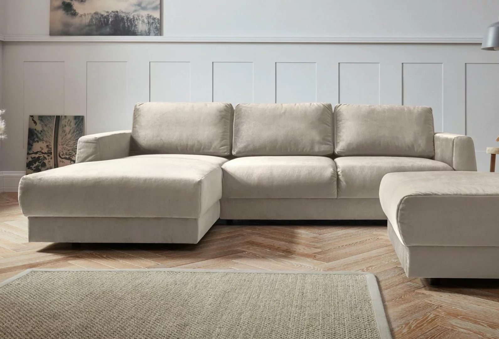 andas Ecksofa "Hobro L-Form", in 3 Bezugsqualitäten in vielen Farben, Desig günstig online kaufen