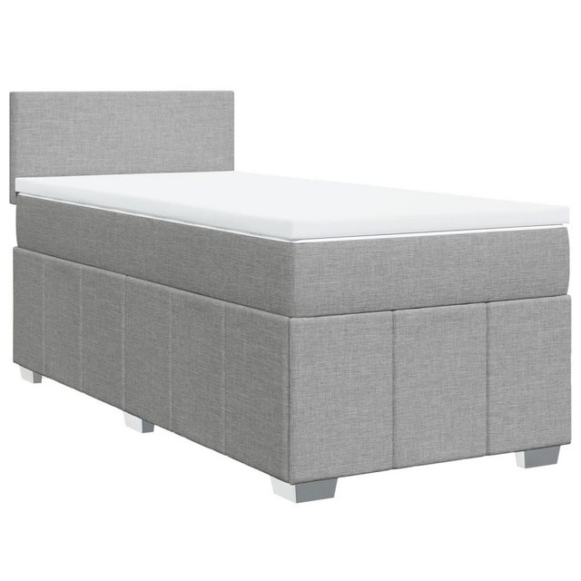 vidaXL Bett Boxspringbett mit Matratze Hellgrau 80x200 cm Stoff günstig online kaufen