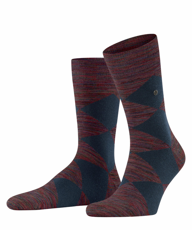 Burlington Multicolour Clyde Herren Socken, 40-46, Schwarz, Raute, Baumwoll günstig online kaufen