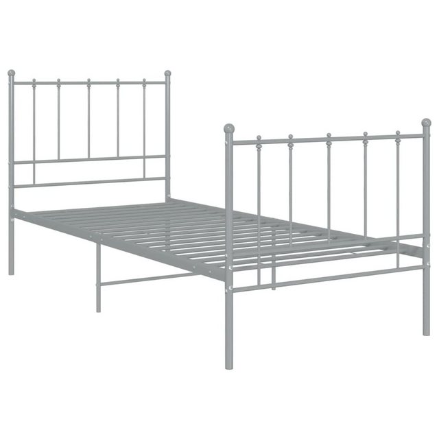 furnicato Bettgestell Bett Grau Metall 90x200 cm (1-tlg) günstig online kaufen