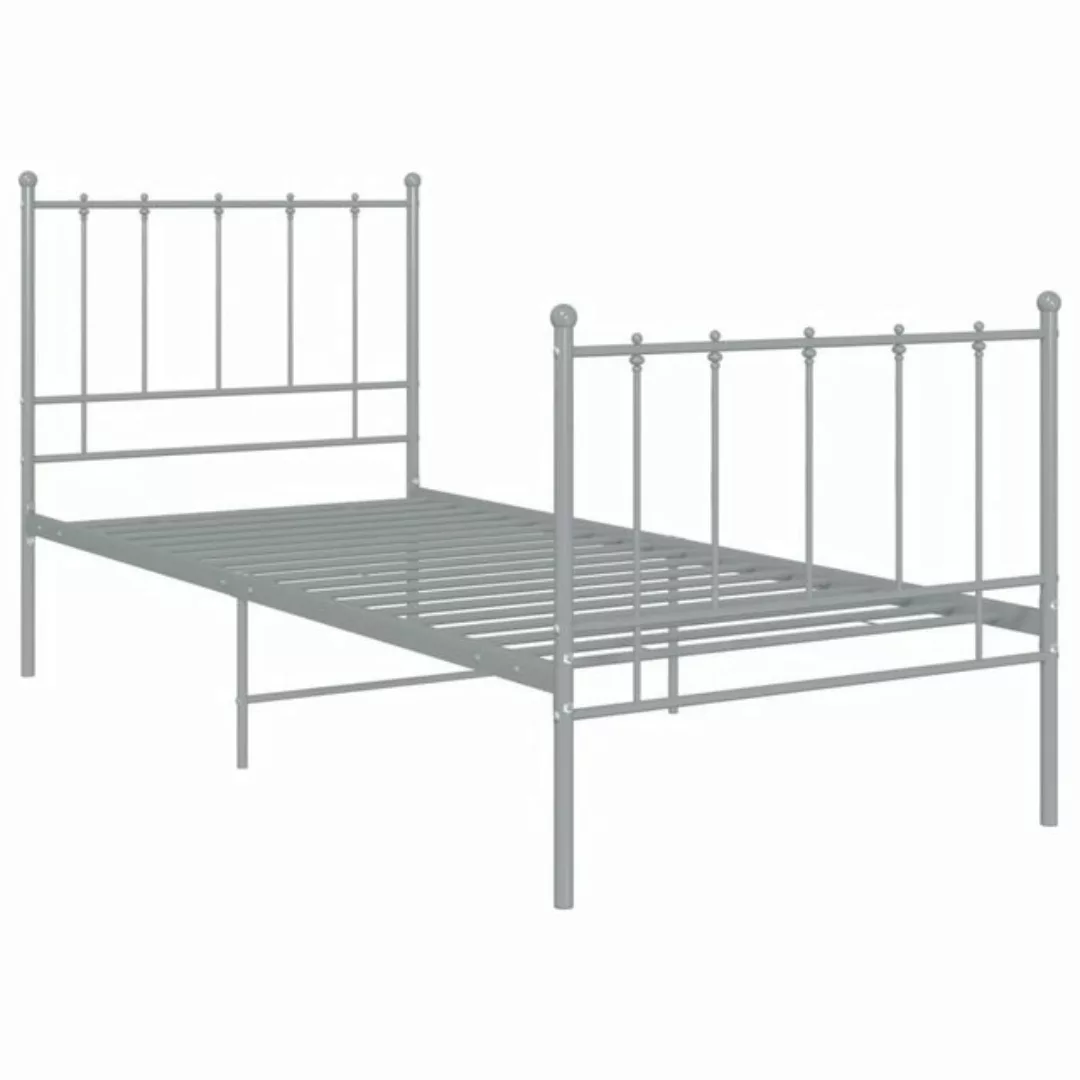 Bett Grau Metall 90x200 Cm günstig online kaufen