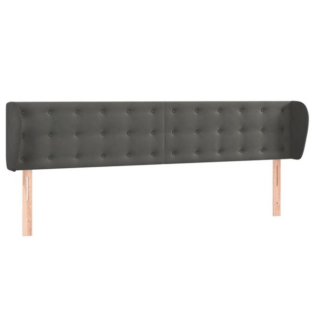 vidaXL Bett, Kopfteil mit Ohren Dunkelgrau 203x23x78/88 cm Samt günstig online kaufen