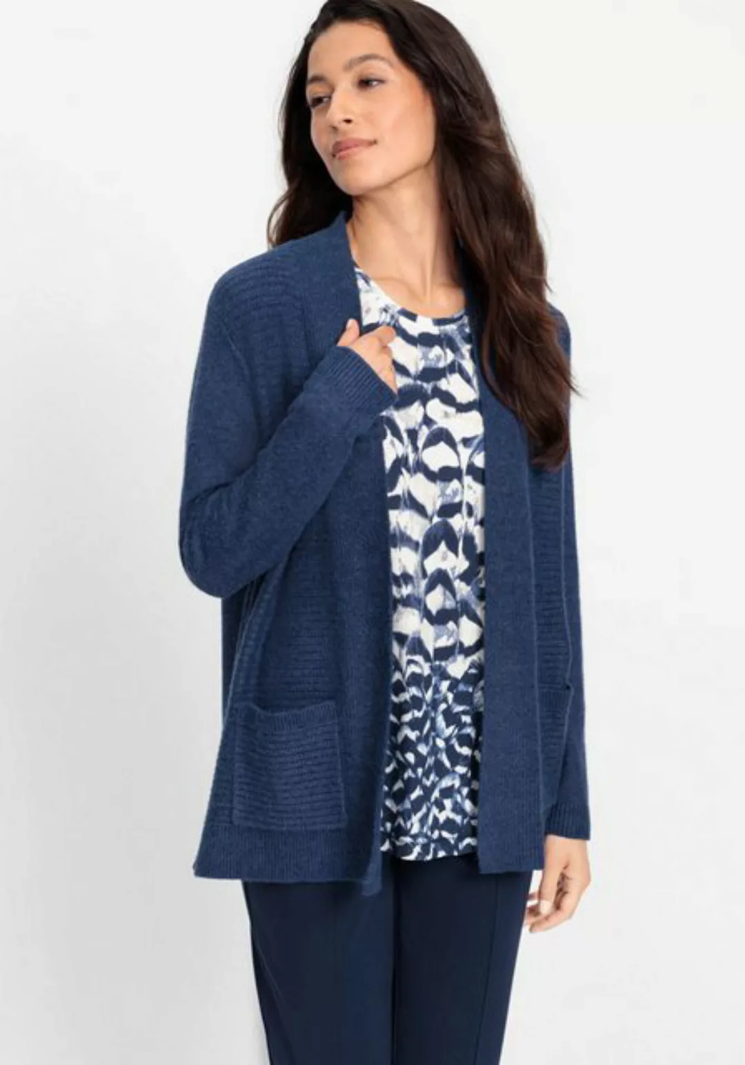 Olsen Cardigan mit seitlichen Schlitzen am Saum günstig online kaufen