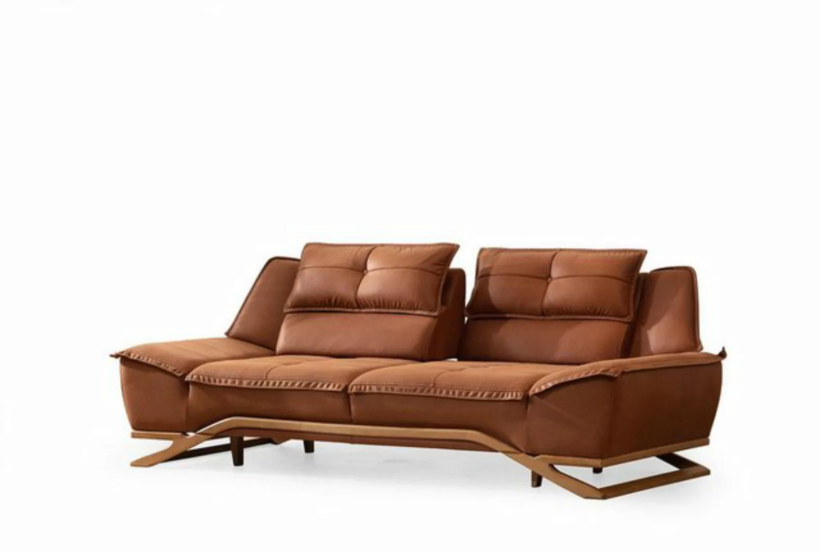 JVmoebel Sofa Dreisitzer Stoffsofa Couch Braun Sofa 3 Sitzer Polstersofa Mo günstig online kaufen