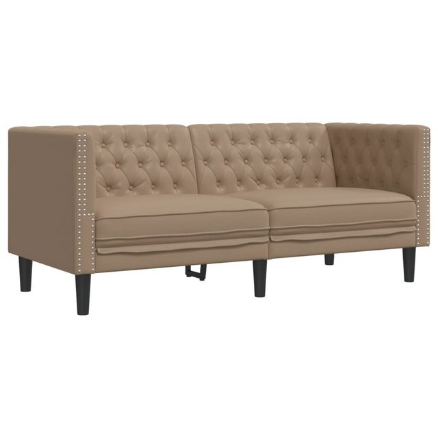 vidaXL Sofa Chesterfield-Sofa 2-Sitzer Cappuccino Kunstleder günstig online kaufen