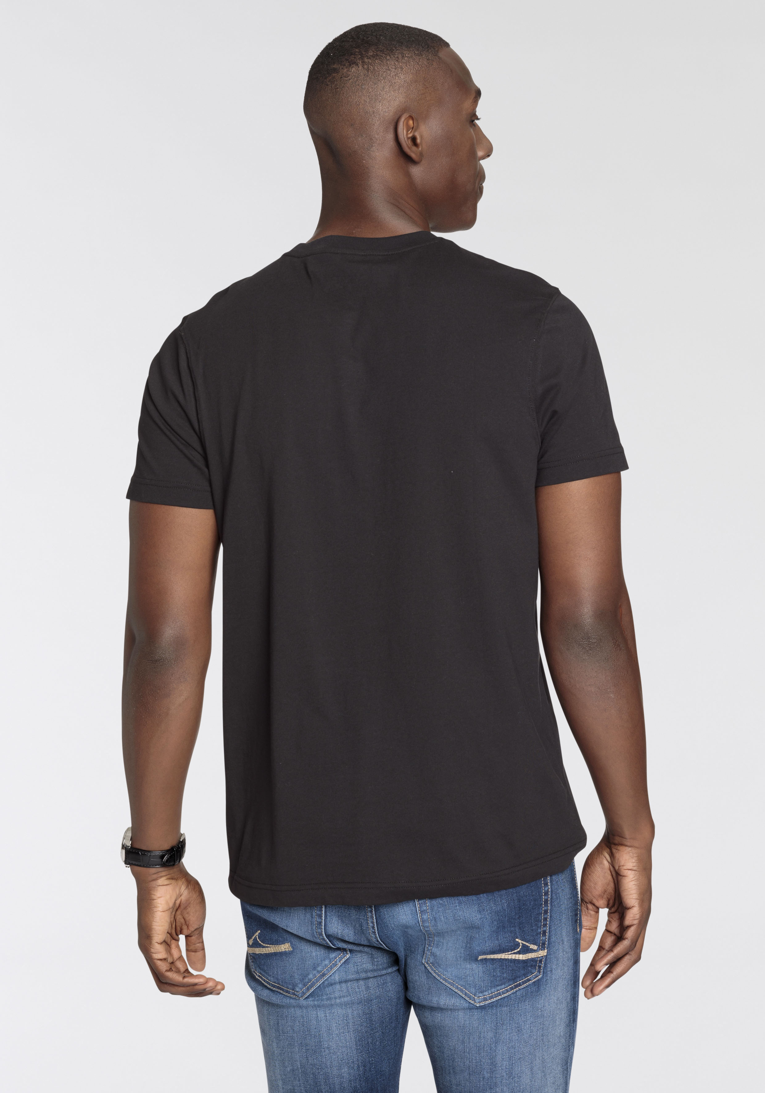 DELMAO T-Shirt, Kurzarm, lässiger Print, Rundhalsausschnitt, aus Baumwolle günstig online kaufen