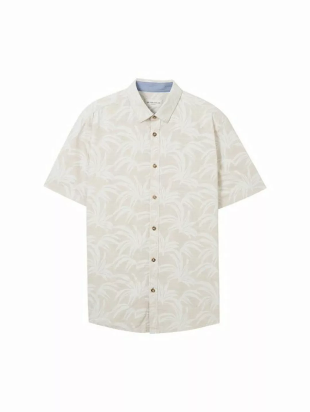 TOM TAILOR T-Shirt printed slubyarn shirt, beige brushed leaf design günstig online kaufen