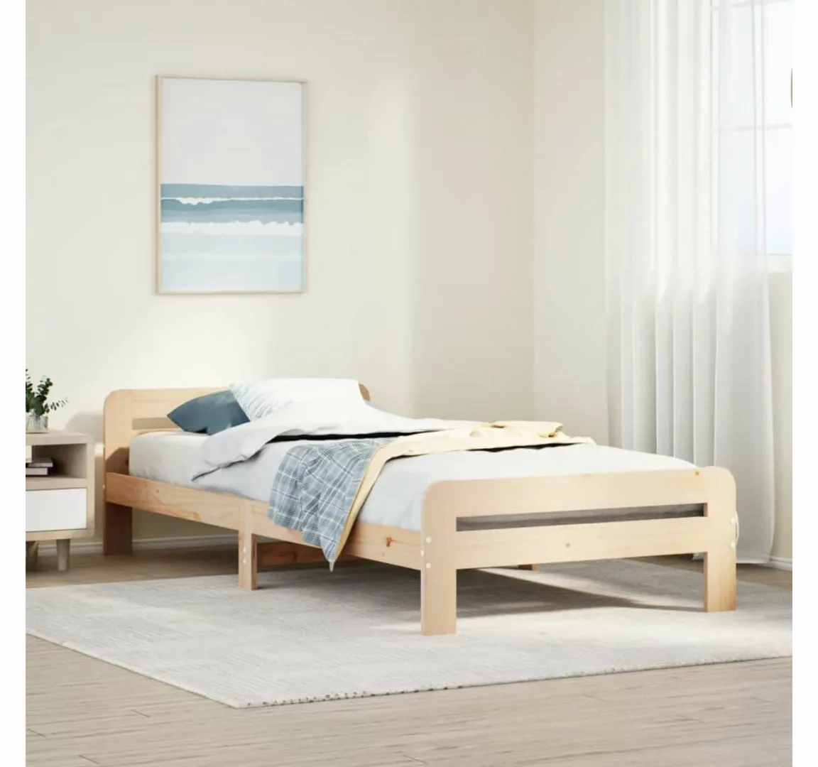 vidaXL Bett, Massivholzbett ohne Matratze 75x190 cm Kiefernholz günstig online kaufen