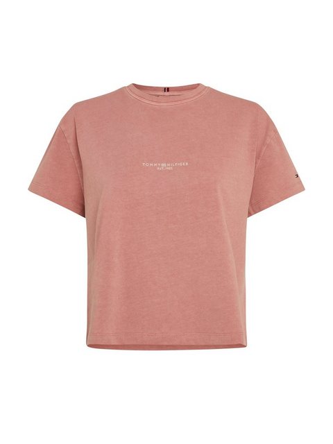 Tommy Hilfiger T-Shirt REG MUTED GMD CORP LOGO C-NK SS in Washed-Optik günstig online kaufen