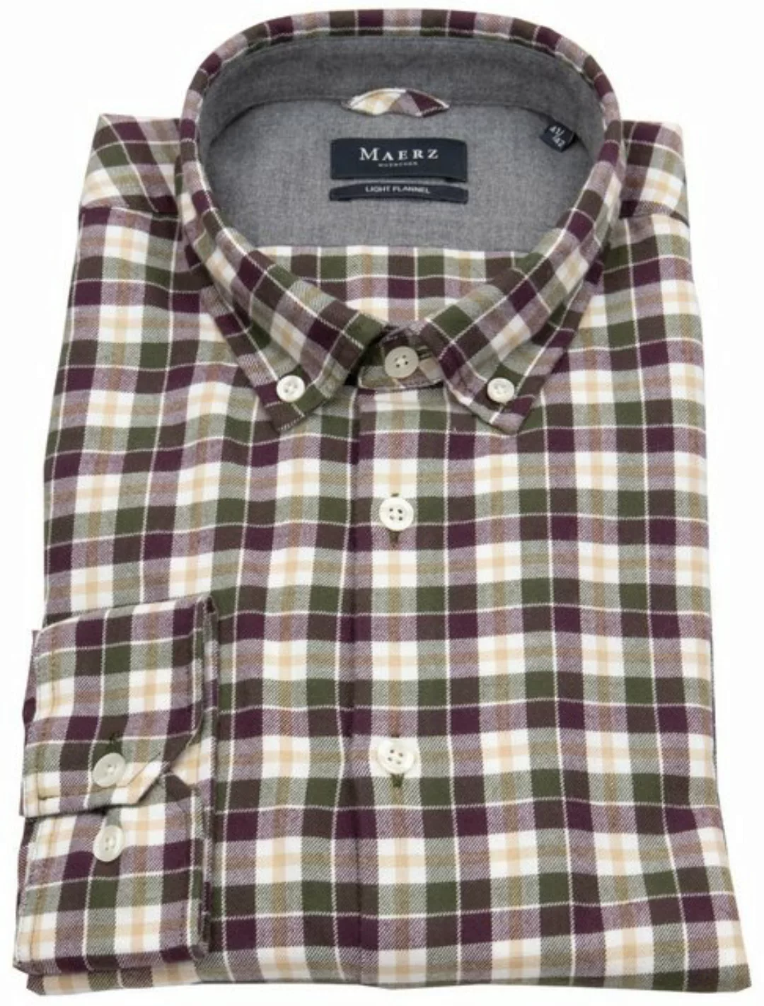 MAERZ Muenchen Karohemd leicht tailliert Button-Down-Kragen günstig online kaufen