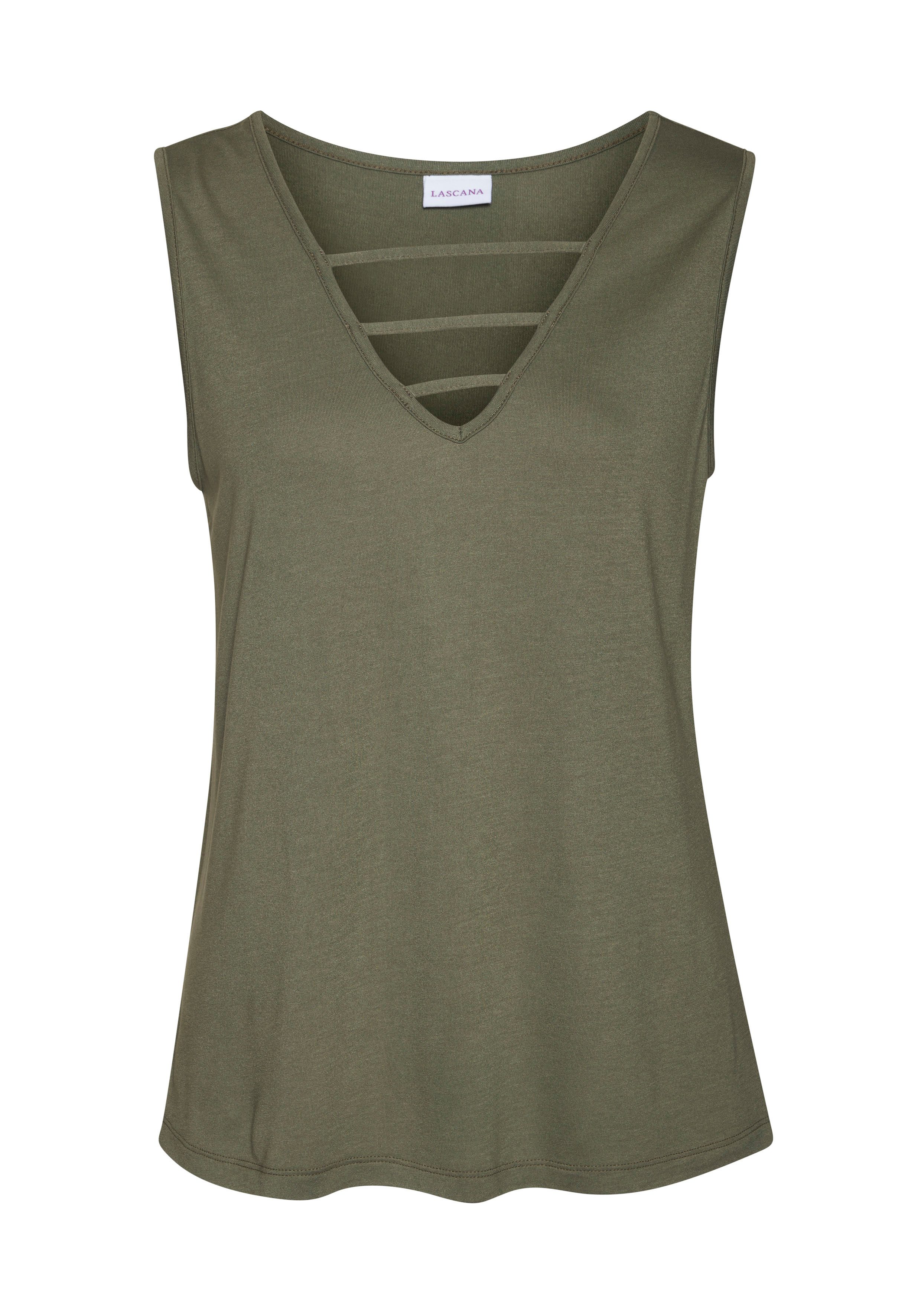 LASCANA Tanktop mit Zierbändern, Jerseytop, modisches günstig online kaufen