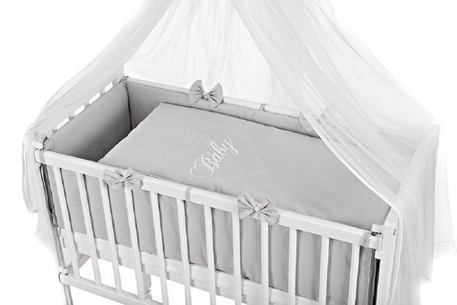 Babyhafen Beistellbett Babybett Komplettbett BABYHERZ mit Deko-Schleifen in günstig online kaufen