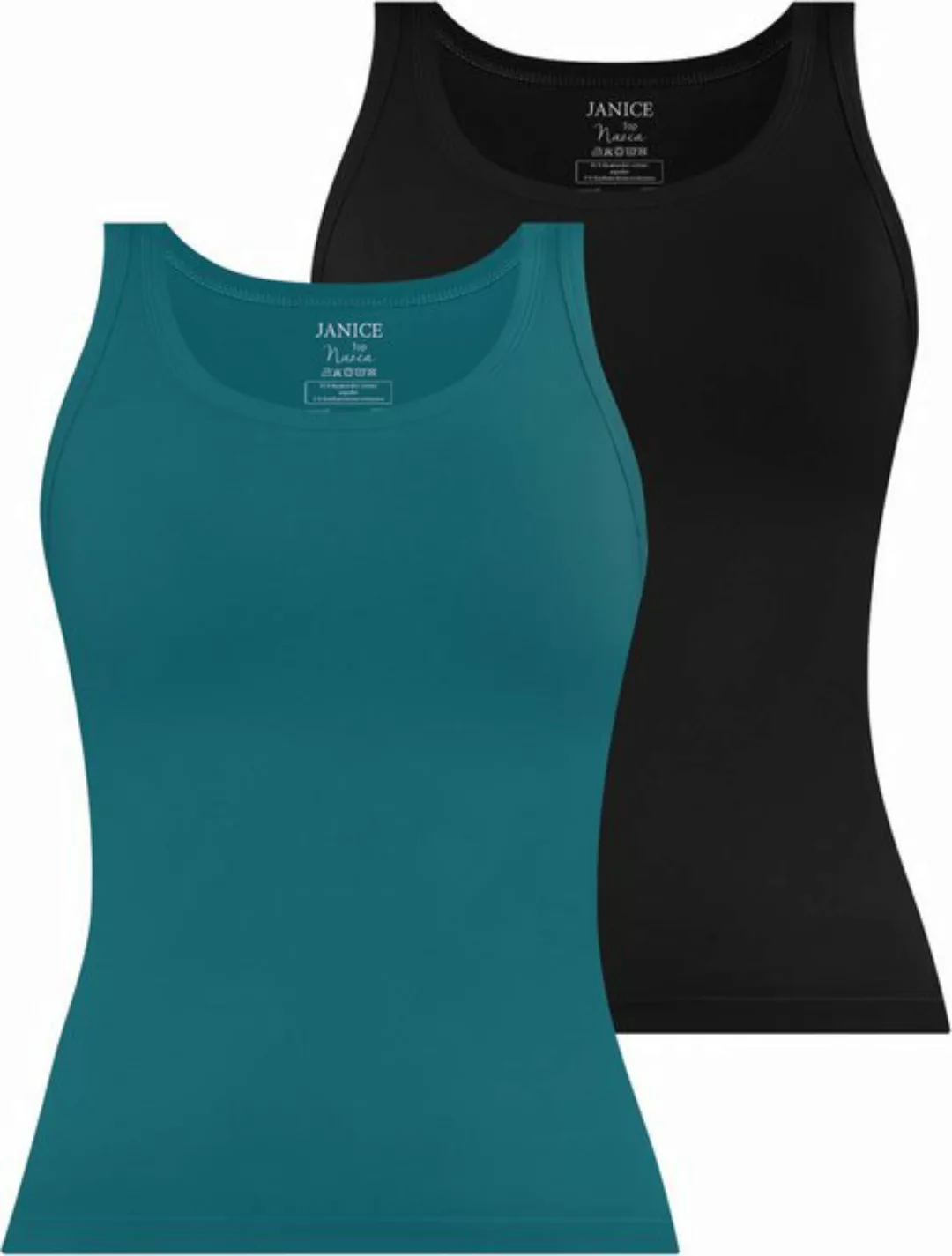 Janice Tanktop 2 x Damen Top Nazca Trägetop aus Baumwolle günstig online kaufen