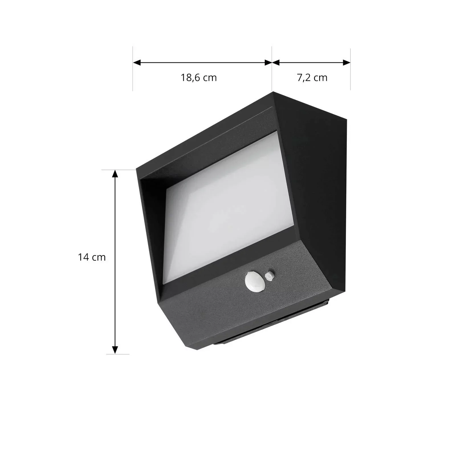 Lucande LED-Solarwandlampe Dava, 14 cm hoch, Alu, Sensor günstig online kaufen