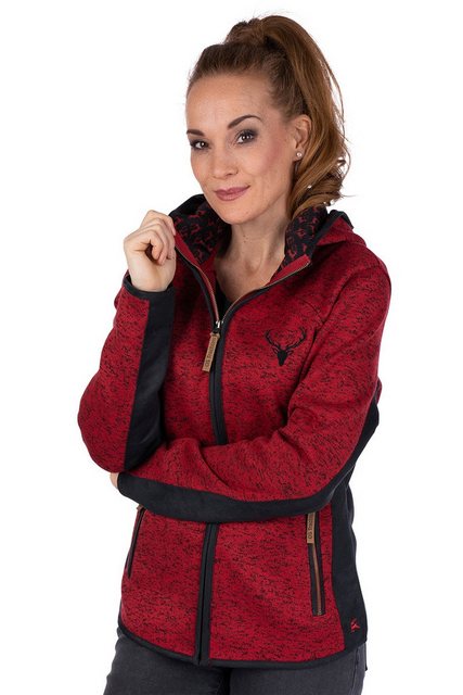 orbis Outdoorbluse Strickfleecejacke Damen - SALVINA - dunkelrot, eisblau günstig online kaufen