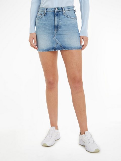 Tommy Jeans Jeansrock IZZIE MR MN SKIRT AH6114 Webrock mit Ledermarkenlabel günstig online kaufen