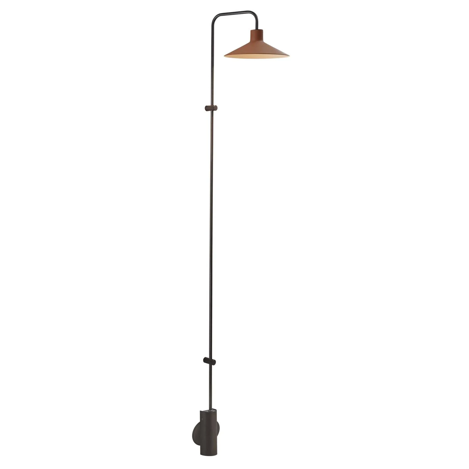 Bover LED-Wandlampe Platet A/06, schwarz/terracotta, 154 cm günstig online kaufen