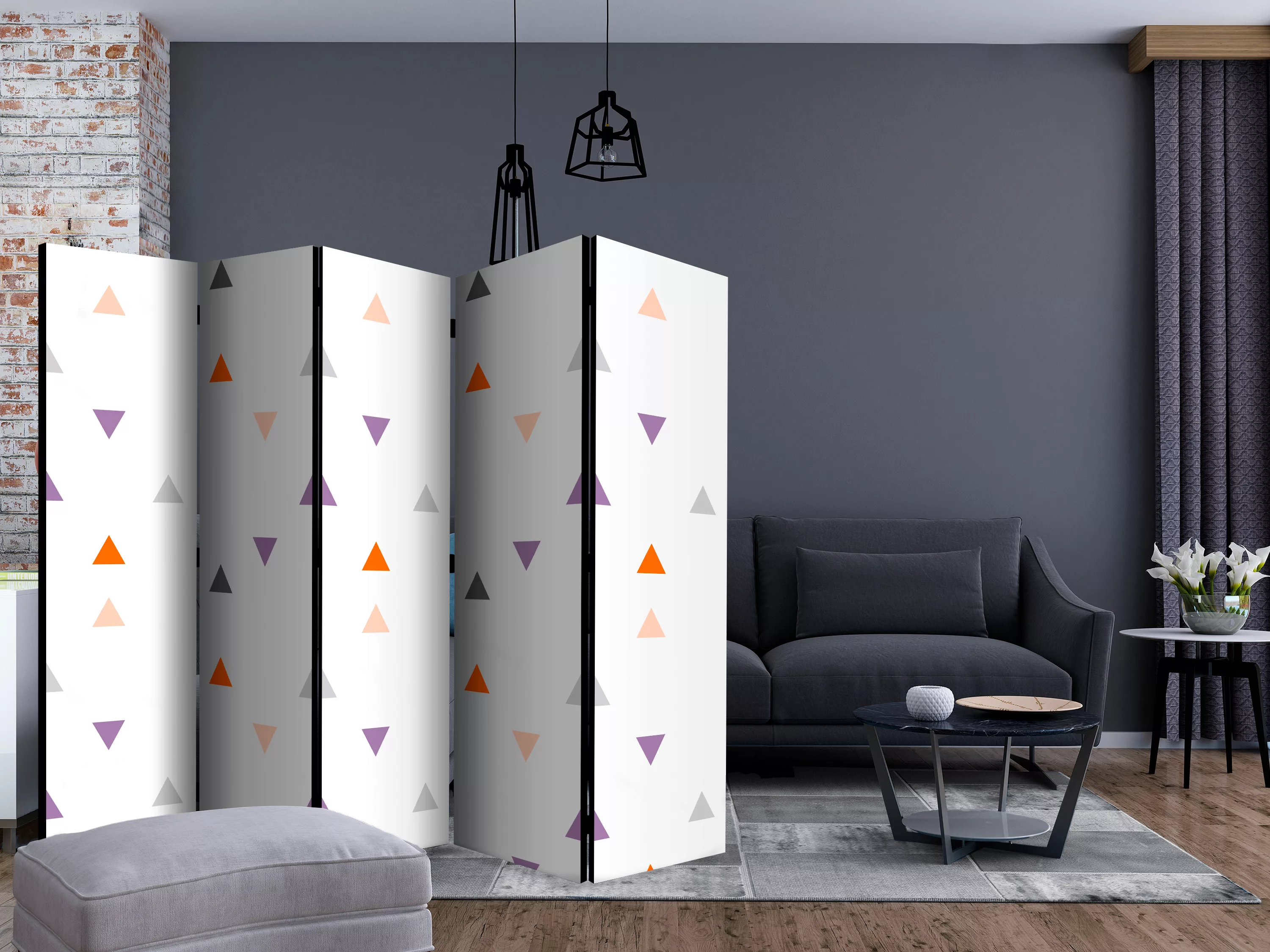 5-teiliges Paravent - Triangles Rain Ii [room Dividers] günstig online kaufen