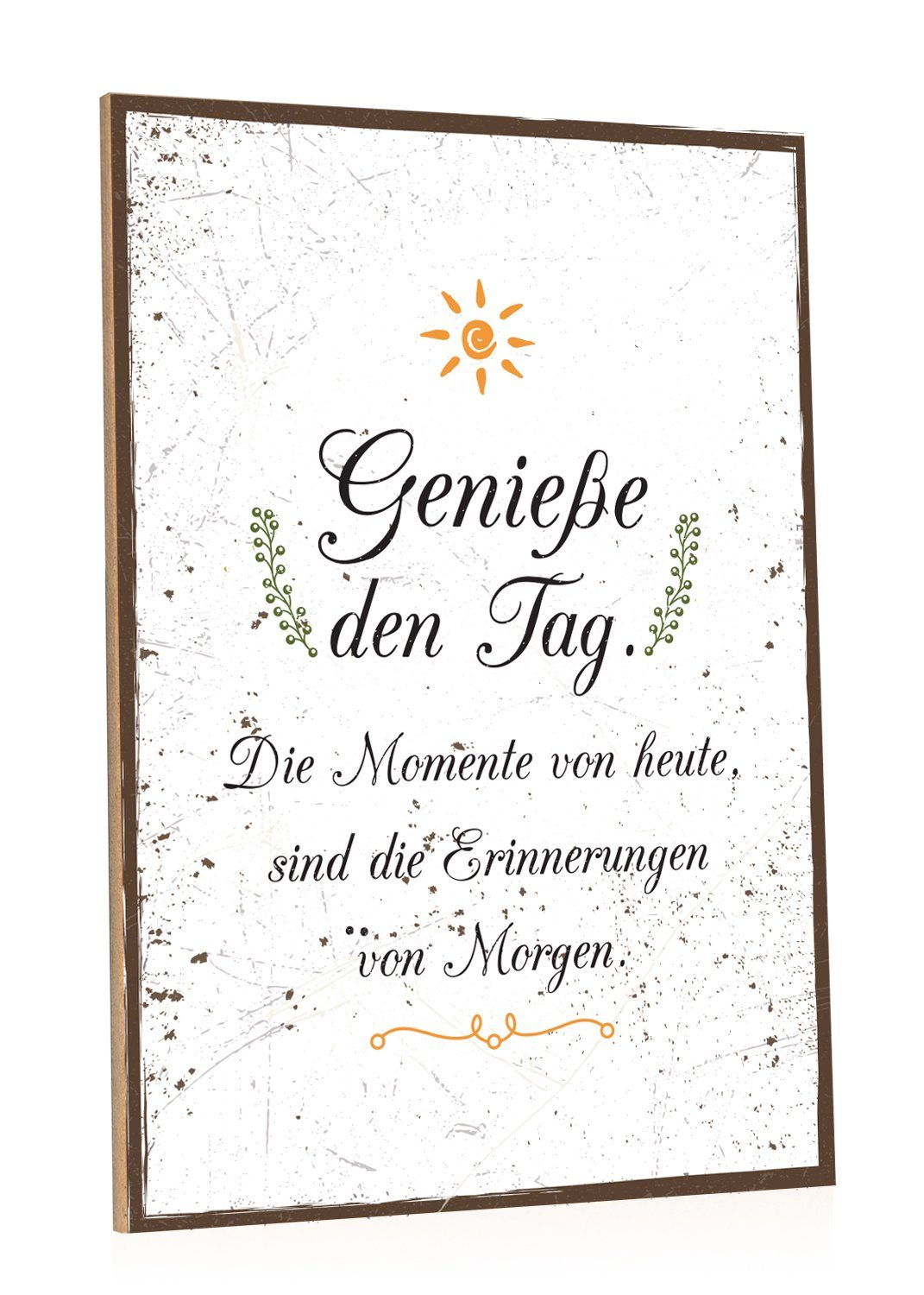 GRAVURZEILE Holzbild mit Spruch - Genieße günstig online kaufen
