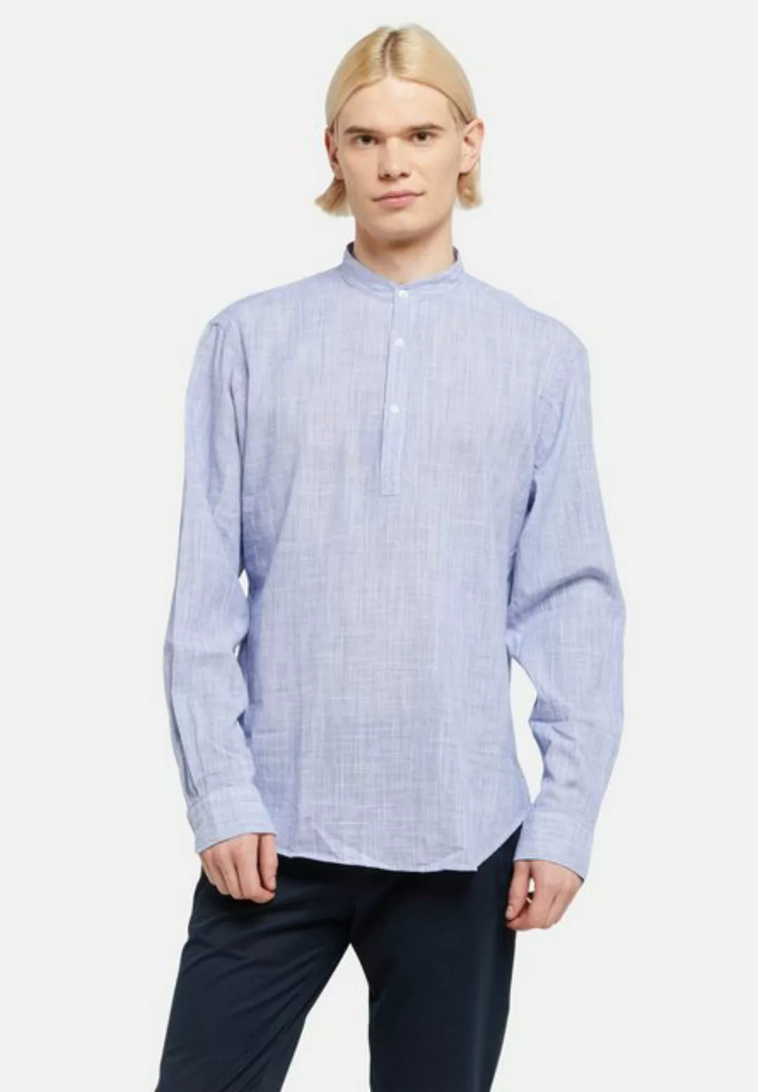Lawrence Grey Langarmhemd Meliertes Freizeithemd Langarm Mit Stehkragen günstig online kaufen