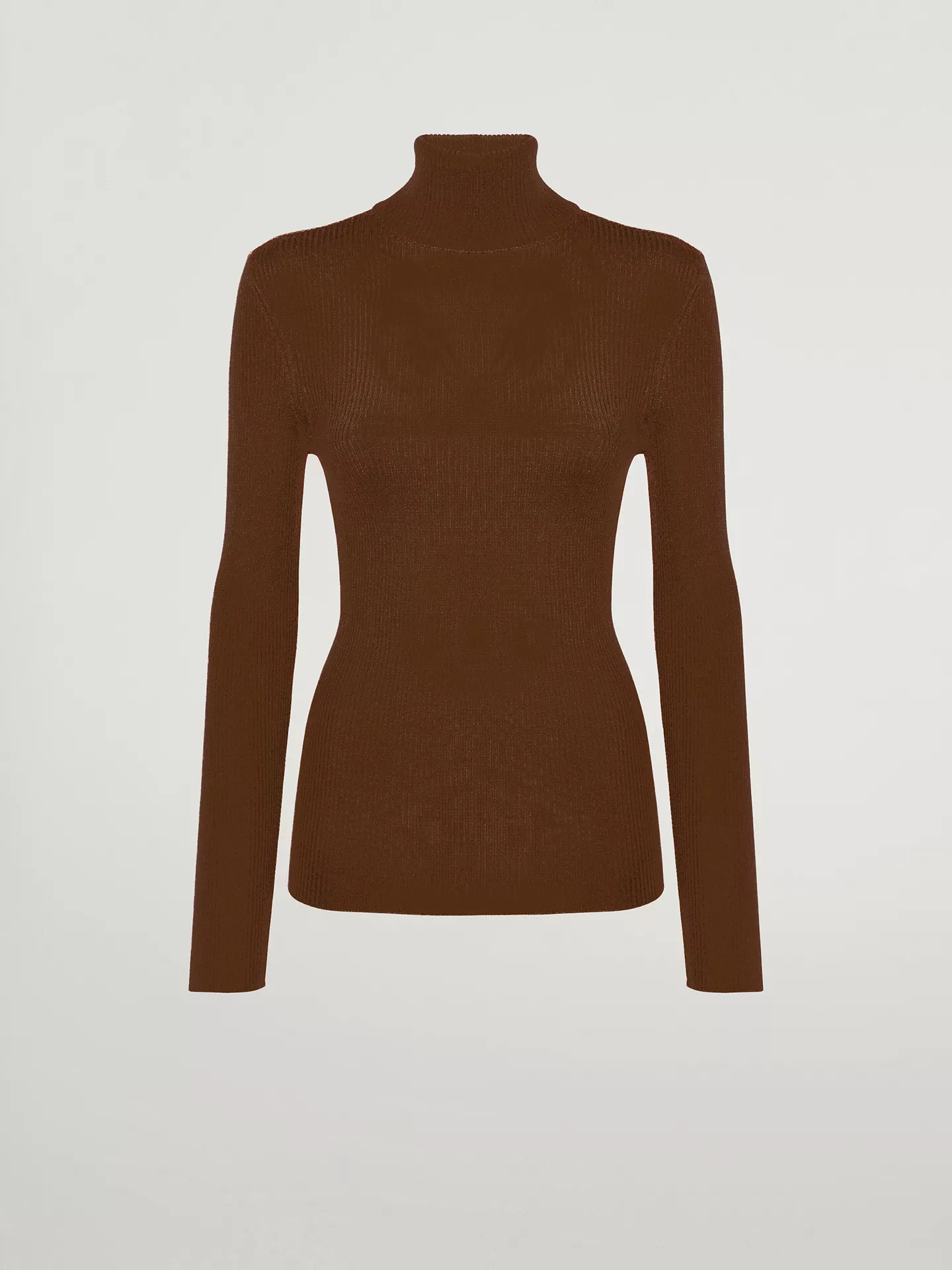 Wolford - Merino Fine Rib Pullover, Frau, roasted almond, Größe: XS günstig online kaufen