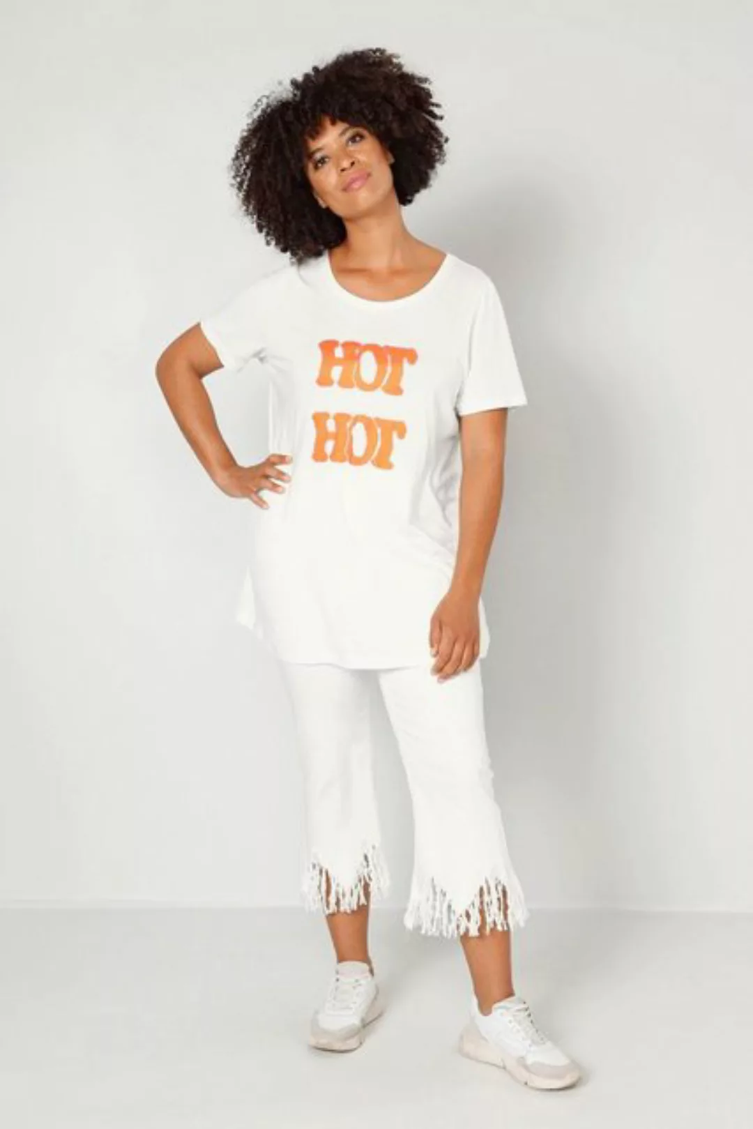 Angel of Style Strickpullover T-Shirt Schriftzug Rundhals Halbarm günstig online kaufen